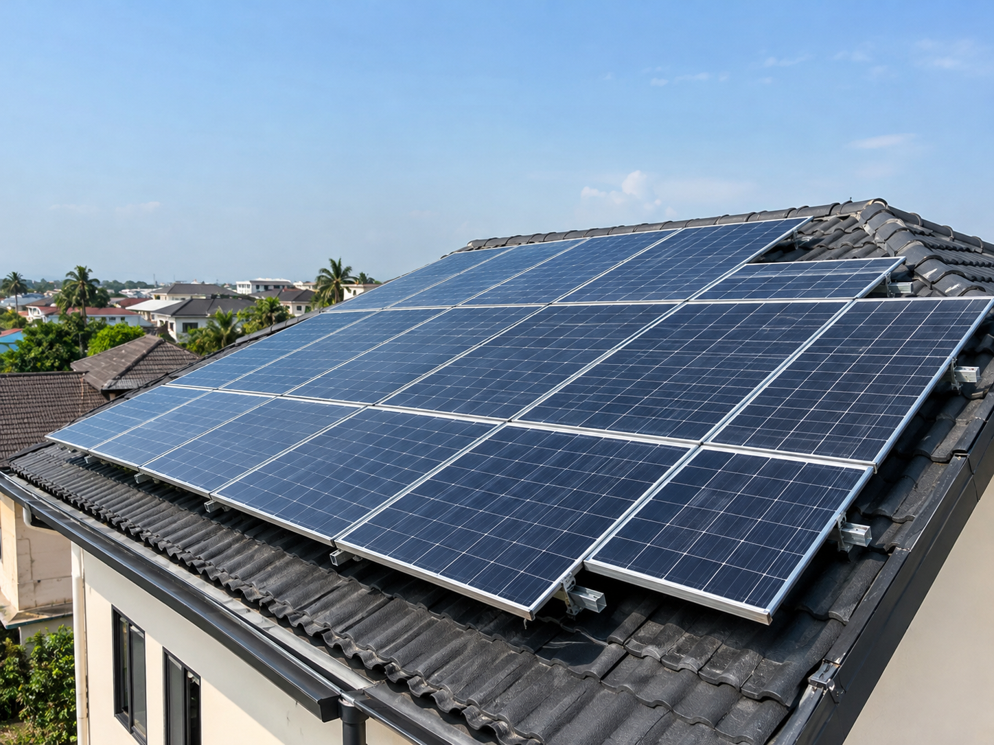 Solar panels installed on a residential rooftop