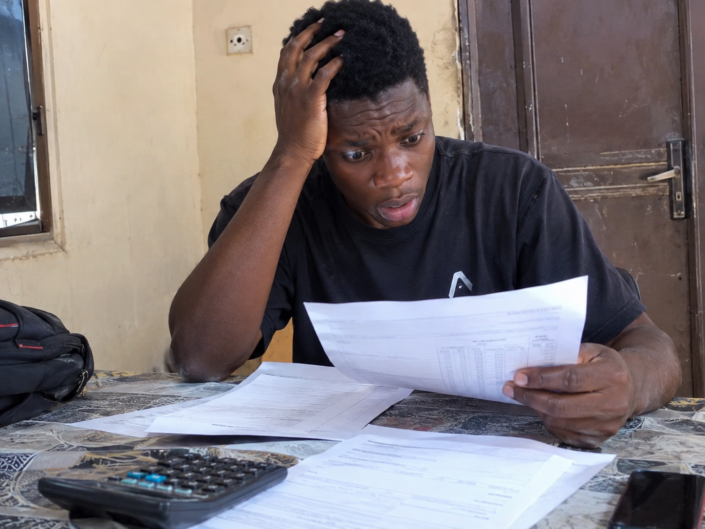 A man going through a quote in shock